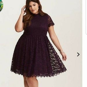 purple lace dress, torrid 22, brand new